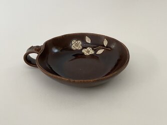 花手付き鉢　(茶)の画像