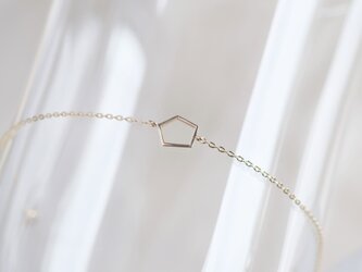 K10YG fimmtungur bracelet：変形五角形　透かしブレスレット　10金ゴールドの画像