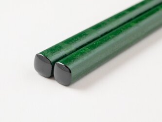 漆のお箸　ぐるぐる・緑の画像