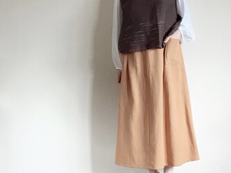 【受注制作】キャメル色の手織りAラインスカートの画像