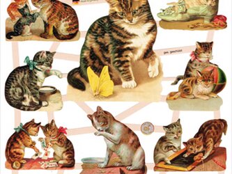 ドイツ製クロモス 猫と黄色い蝶 ラメなし　DA-CH129（Made in Germany)の画像