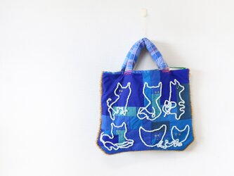ぺたんこキルトバッグ「mokoneko-bag」の画像