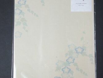 手すき和紙レターセット　朝顔の画像
