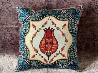 トルコテキスタイルクッションカバー 43×41cm Turkish Textile Cushion Cover txt0023の画像