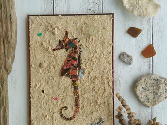 Seaglass & Plasticwaste Walldecoration タツノオトシゴの画像