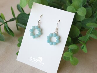 [silver999] アマゾナイトと純銀のサークルピアス／イヤリングの画像