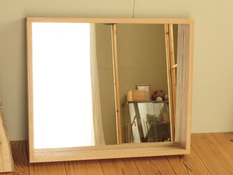 「ayusanさまご注文品」 はこ鏡　タモ材の画像