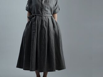 【wafu】Linen Dress 2wey ワンピース アウターにも / 鈍色(にびいろ) a064a-nib1の画像