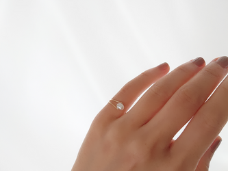 pearl pinkie ring / Goldの画像