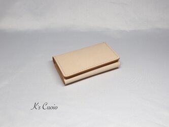 ヌメ革 手縫いのカードケース（ナチュラル色）の画像