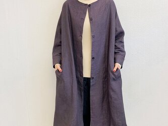 en-enリネン・ドルマン袖コート・濃いめグレー（裏地付き）の画像