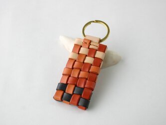 手染め革　風のキーホルダー　ダブルリングタイプ　14の画像