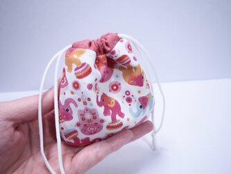 ポーチ　巾着 S『11』　帆布　可愛い　ぞうさんの画像