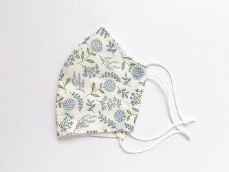 繊細な草花もよう コットンマスク 手縫いの画像