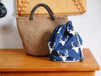 SASAWASHIの手さげバッグ*オリーブ色持ち手の画像