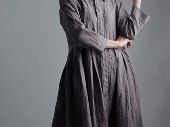 【wafu】【受注製作】Linen Dress 超高密度リネン ワンピース / 茶鼠(ちゃねずみ) a013j-cnz1の画像