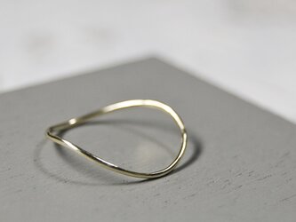 鏡面 K10イエローゴールドウェーブプレーンリング 0.8mm幅 ミラー｜K10YG RING｜587の画像