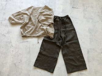 LINENブラウス　パンツセット　リトアニアリネンの画像