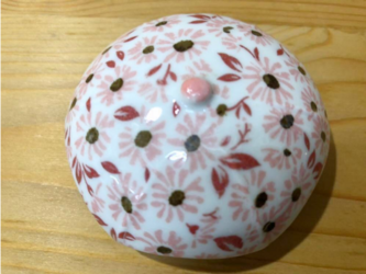 【新品】有田焼製 排水口カバー「アンブレラ」都わすれ柄1個 抗菌加工/インテリア/雑貨 サイズ/7cm×6.5cm×高さ3cmの画像