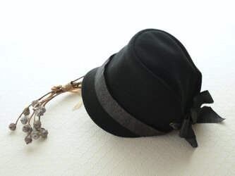 ウールメルトン帽子｜キッズ ブラック【 48・52 size 】の画像