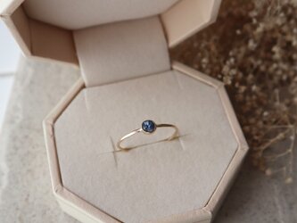 【K10】スリランカ(セイロン島)産！宝石質ブルーサファイアの一粒リング＊9月誕生石の画像