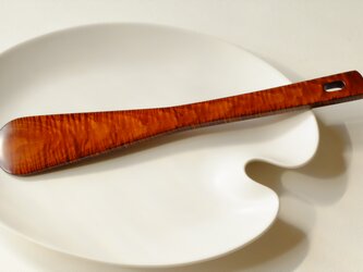 調理用木べら（栃材縮杢　拭き漆）限定製作品　D09の画像