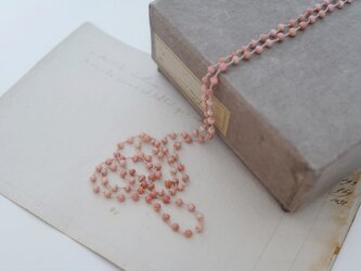 long necklace silk ピンクオパールの画像