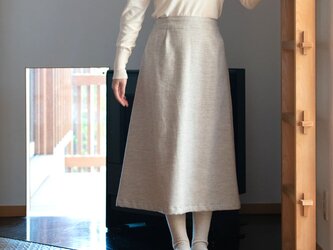 Organic Cotton ヤク混ネル生地　Aラインロングスカートの画像
