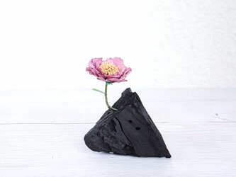 流木木炭オブジェ　ピンク+三角の画像