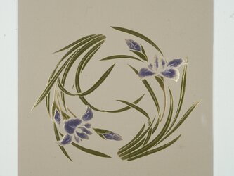 漆の天井絵　山鳩　菖蒲の画像