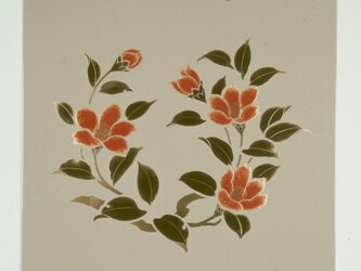 漆の天井絵　山鳩　椿の画像
