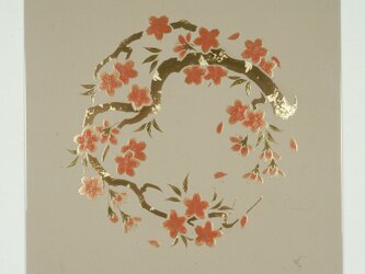 漆の天井絵　山鳩　桜の画像