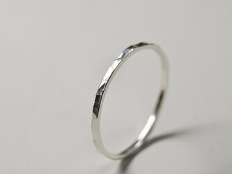 槌目 シルバーフラットリング 1.2mm幅 凸凹｜SILVER RING｜595の画像