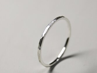 つや消し槌目 シルバーフラットリング 1.2mm幅 マットハンマー｜SILVER RING｜596の画像