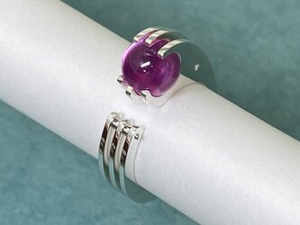8mm sphere synthetic pink sapphire ring (Order Production)の画像
