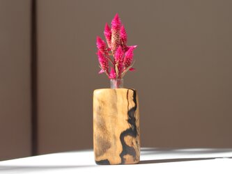 木の花瓶【ブラック＆ホワイトエボニー材】の画像