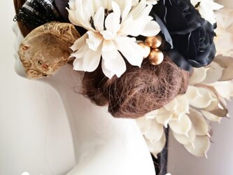 艶姫 黒薔薇とアネモネの髪飾り14点Set No820の画像