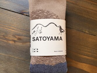 SATOYAMA  socks 足袋型　23〜25cmコブナグサ染めの画像