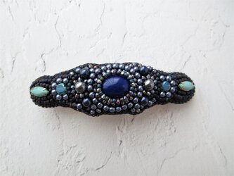 Hair accessory　バレッタ　ビーズ刺繍　（K1064)の画像