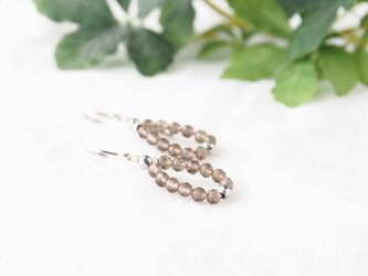 Drop Circle Pierce（スモーキークォーツ×ヘマタイト）の画像