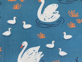 Sale*ドイツLS社 オーガニックコットン カットクロス スワンレイク　白鳥の湖の画像