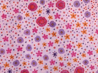 ドイツLS社 オーガニックコットン カットクロス スキャターフラワーピンク　花の画像