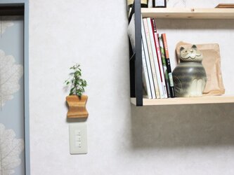 壁にくっつく木の花瓶【楠材】の画像