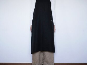 受注制作　 リラックスエプロン　リネン　ブラックの画像