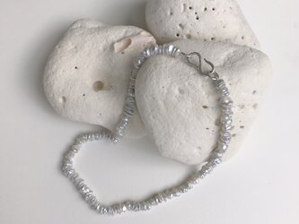 淡水パールバロックネックレス（ブルーグレー系）の画像
