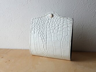 革のマスクケース（ストレート）クロコホワイトの画像