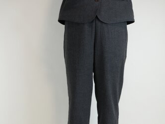 麻ウールのパンツ　チャコールグレー　秋冬の画像