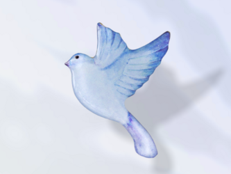 飛翔するカナリヤ(ブルー)の画像