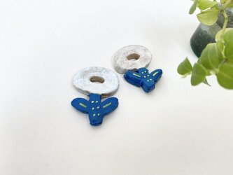 【陶の花・blue箸置き（2個）】の画像