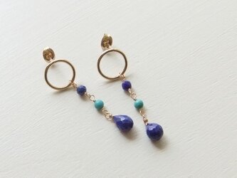 ラピスラズリ×リングピアス（14kgf）の画像